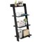 Costway 4-Tier Ladder Shelf Leaning Bookshelf withAnti-falling Baffle Wood Bookcase Black/White